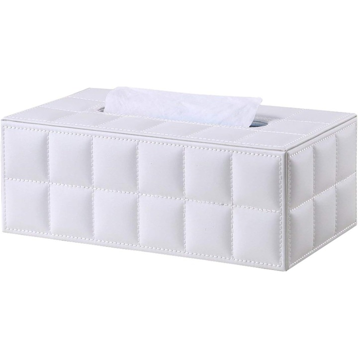 Suport servetele, Enforose, design elegant, fund magnetic, piele PU, 20x12x10cm