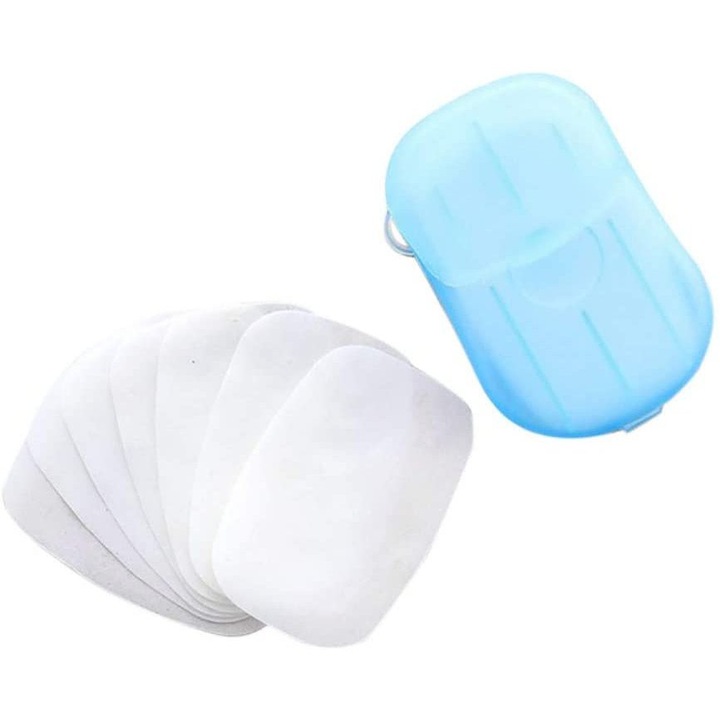 Компактна преносима опаковка екологичен сапун, Enforose, ароматизирани листа, многофункционален, 20 листа