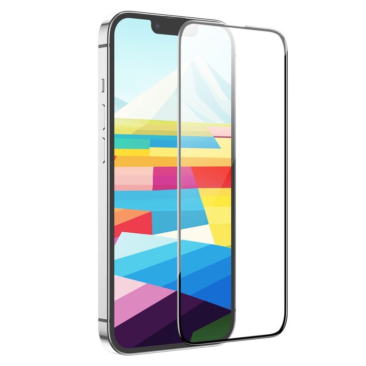 HOCO G16 képernyővédő fólia Apple iPhone 16 / 15 készülékhez, edzett üveg, teljes ragasztó, 5D, fekete