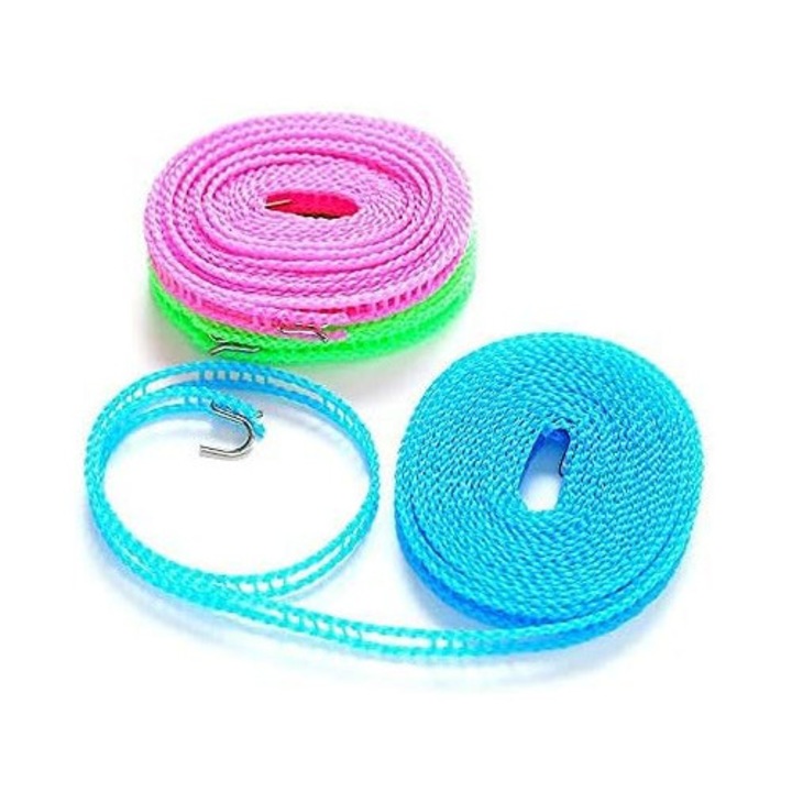 Sfoara retractabila din nylon, Enforose, cu carlige din otel inoxidabil, portabila, usoara, rezistenta la vant, 3m