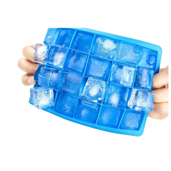 Jégkocka formák, Enforose, 3 db-os készlet, élelmiszer minőségű szilikon, hő- és hidegálló, levehető fedél