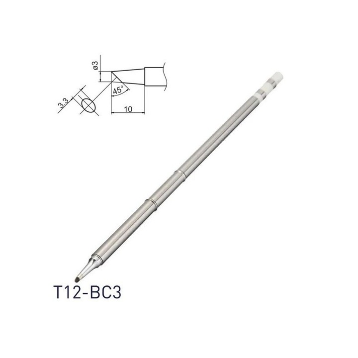Varf de schimb T12-BC3 seria T12, pentru statiile de lipit BK969D+