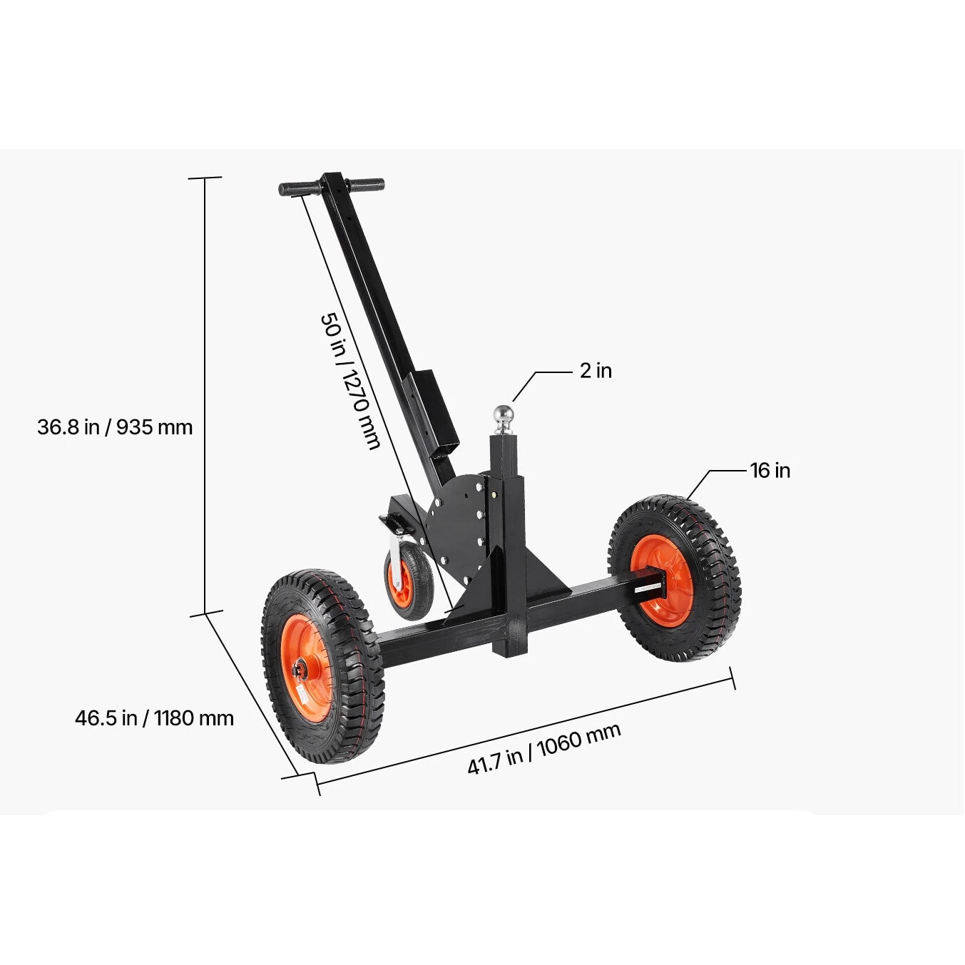 Remorca Dolly 2-in-1, 1500 lbs capacitate, inaltime ajustabila, 16 in ...