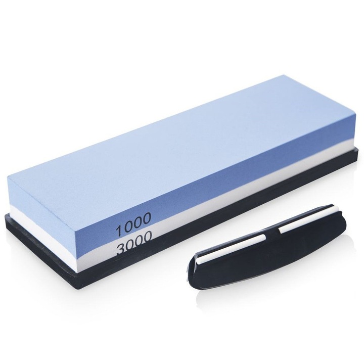 Ascutitoare de cutite, Artemis, cu doua straturi, antiderapanta, multicolor, 18,5x6,5x3cm, set cu ghidaj de 10cm