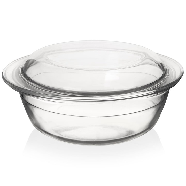 Vas De Copt, Orion, Ovale Rezistent La Caldura, Sticla Borosilicata, Capacitate 2.2 L, Dimensiuni 27x23x11.5 cm, Set 2 Bucati, Compatibil Cu Cuptorul Si Cuptorul Cu Microunde, Transparent, Usor De Utilizat