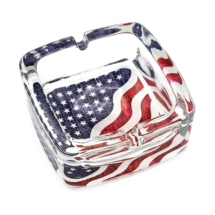 Scrumiera sticla, Square USA, Toro, Flag