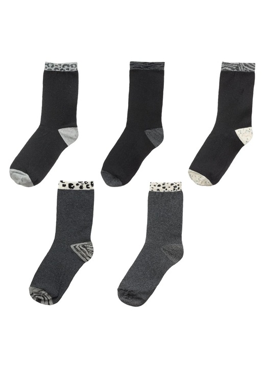 Sosete Negre Animal Print pentru Femei - 5 Pereche