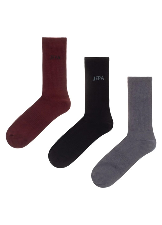 Sosete Sport Fancy Ribbed Gri Bordo Negre pentru Barbati - 3 perechi