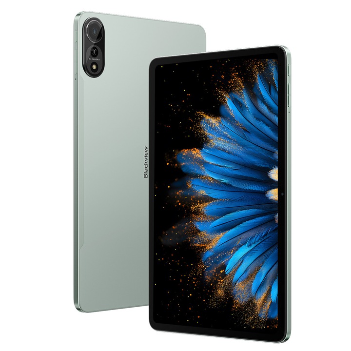 Таблет Blackview MEGA 2, Android 15, 36 GB RAM + 256 GB ROM, 12 инча 2K FHD+, 9000 mAh, стилус, Face ID, две SIM карти в режим на готовност, зелен