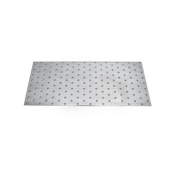 Perforált lemez, Mark, PP30 / PP12, 300x60x2mm, Horganyzott acél, Perforált szerkezet a könnyű összeszerelés érdekében, Korrózióvédelem, CE tanúsítvány, Ezüst