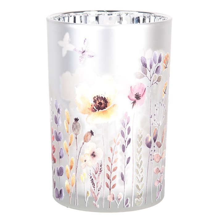 Üveg Anemone gyertyatartó 12x18 cm