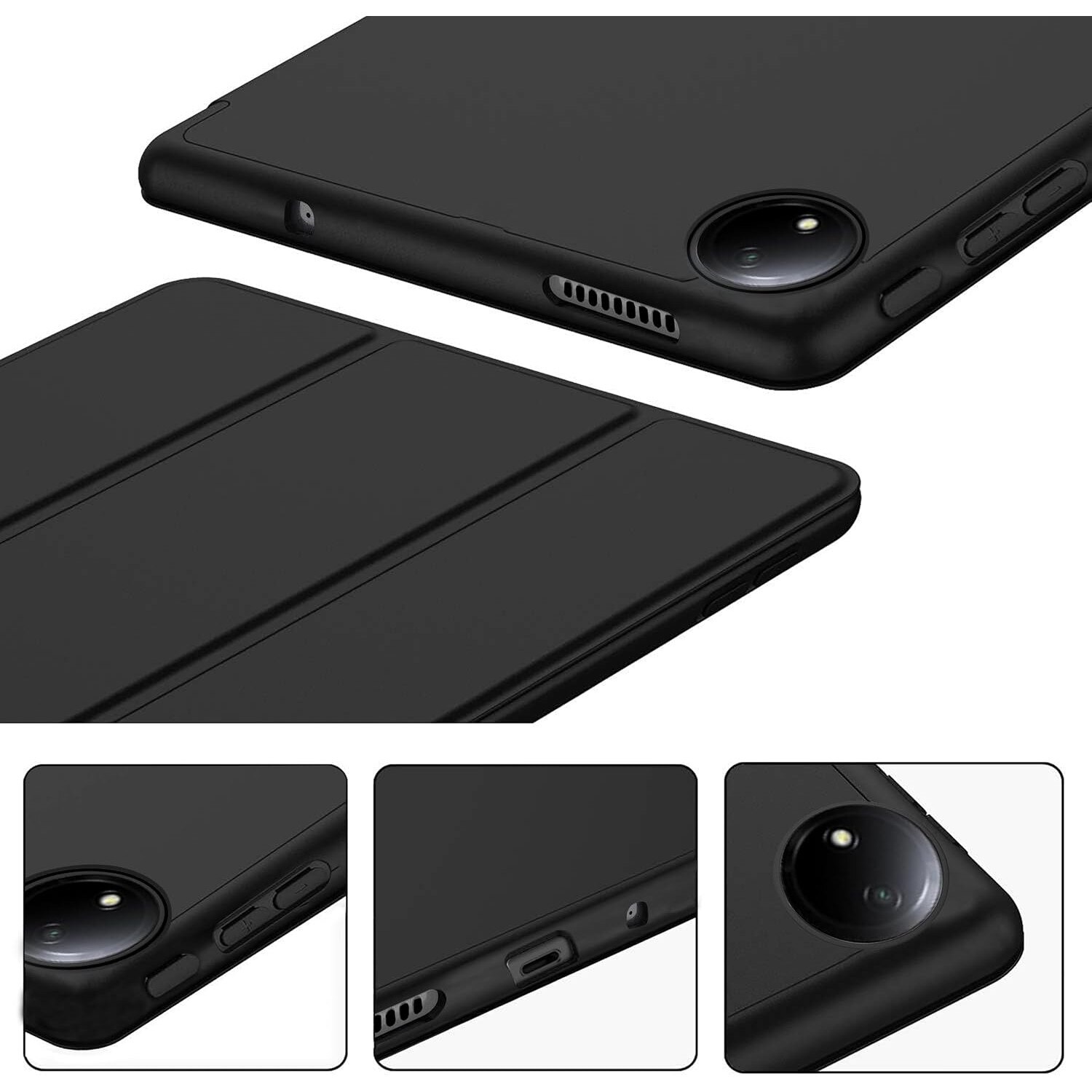 Husa pentru Xiaomi Redmi Pad SE 8.7 Soft Shell cu functie wake-up/sleep si compartiment pentru stylus tip stand - Negru