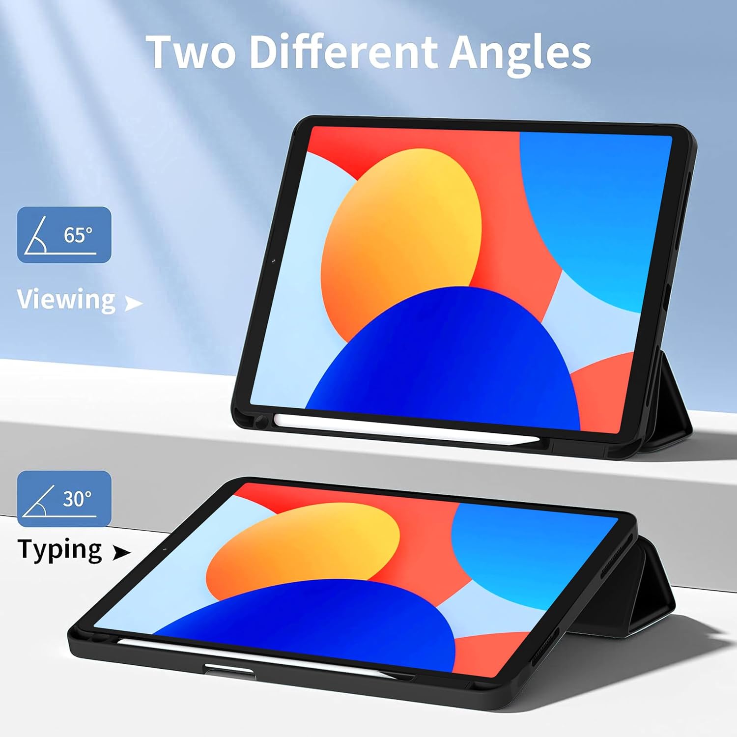 Husa pentru Xiaomi Redmi Pad SE 8.7 Soft Shell cu functie wake-up/sleep si compartiment pentru stylus tip stand - Negru