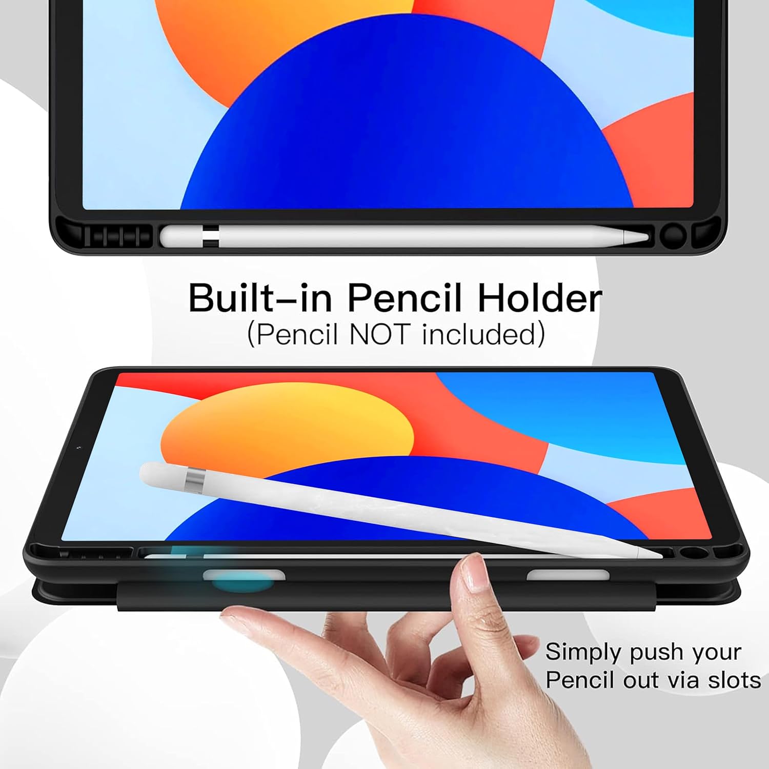 Husa pentru Xiaomi Redmi Pad SE 8.7 Soft Shell cu functie wake-up/sleep si compartiment pentru stylus tip stand - Negru