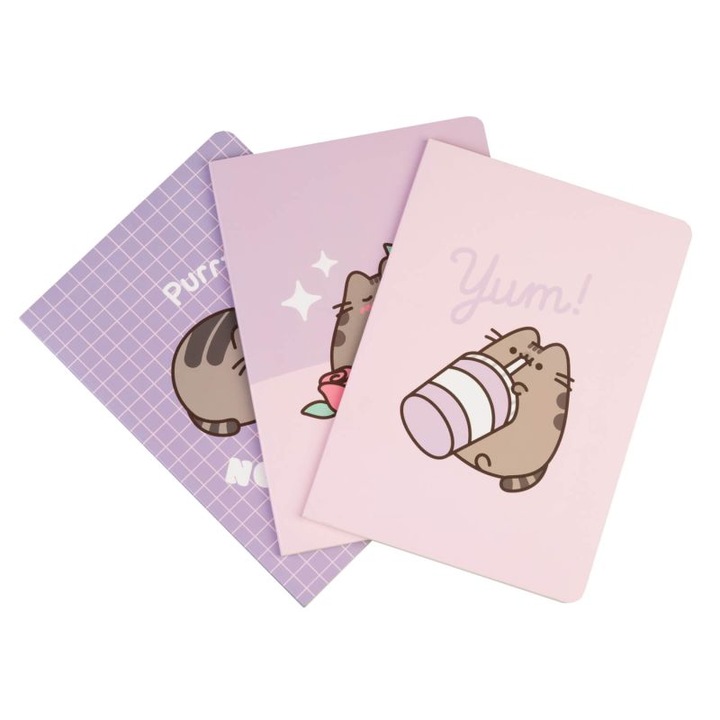 Set 3 caiete A5 Pusheen, 14.8x21cm