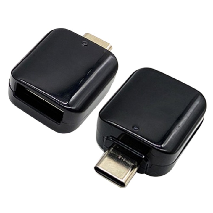 Адаптер USB OTG To USB Type-C, Black, Bulk, Nafpro