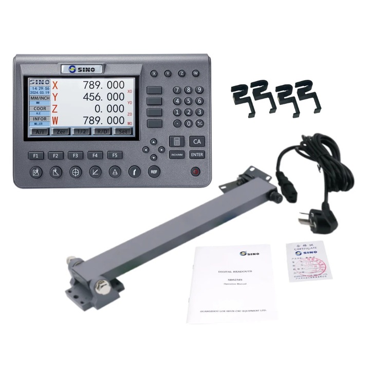 4 tengelyes digitális kijelző, 5 μm nagy pontosságú felbontás, többnyelvű támogatás, SDS200 DRO 1 db