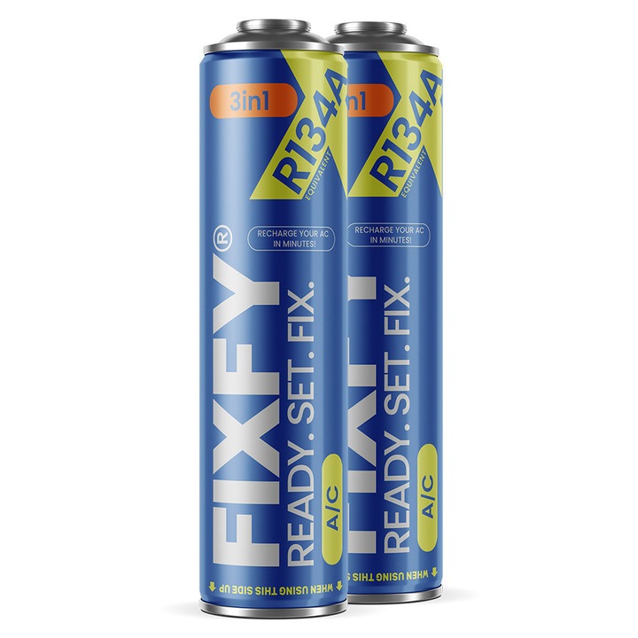 Заместител на хладилен агент за климатик R134a, Fixfy, 3 в 1, 2x кутия, самопълнещ се, 580 г