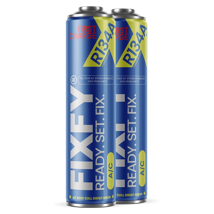 Заместител на хладилен агент за климатик R134a, Fixfy, първо зареждане, 2 x кутия, 580 г