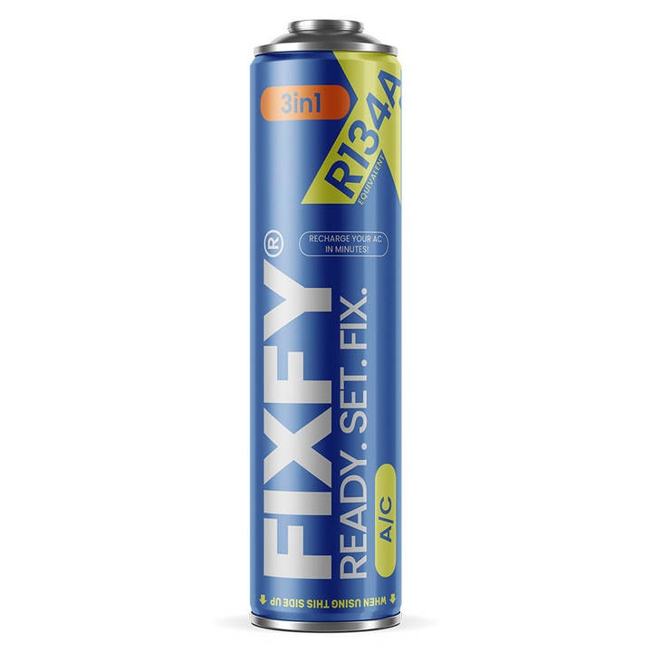 Заместител на хладилен агент за климатик R134a, Fixfy, 3в1, кутия, за самостоятелно пълнене, 290 г