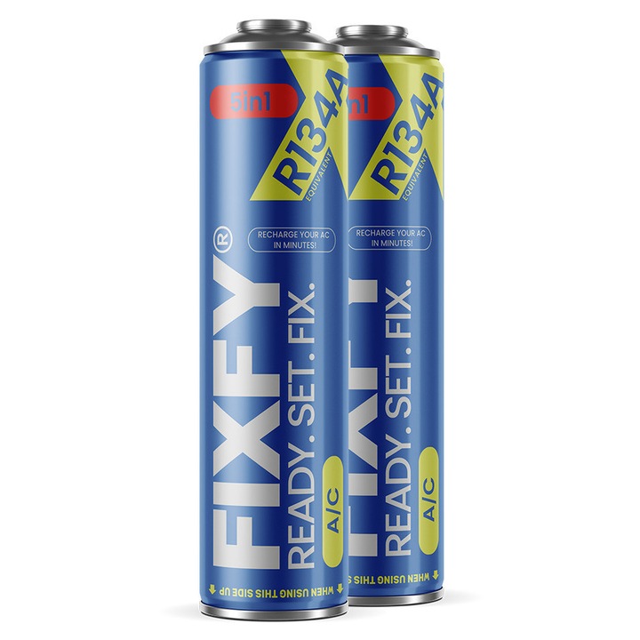 Резервен хладилен агент за климатик R134a, Fixfy, 5 в 1, 2x кутия, самопълнещ се, 580 г