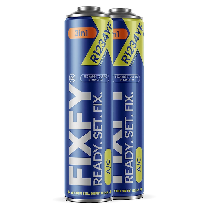 Autóklíma hűtőközeg csere R1234yf, Fixfy, 3 az 1-ben, 2x doboz, öntöltő, 580g
