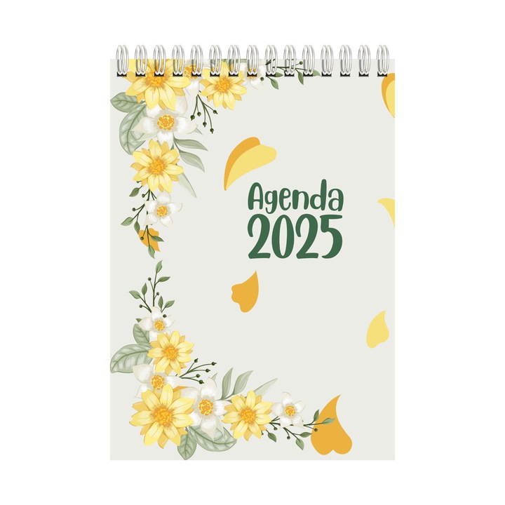 Blocnotes A6 cu spira metalica, 80 de file albe - InspirArt