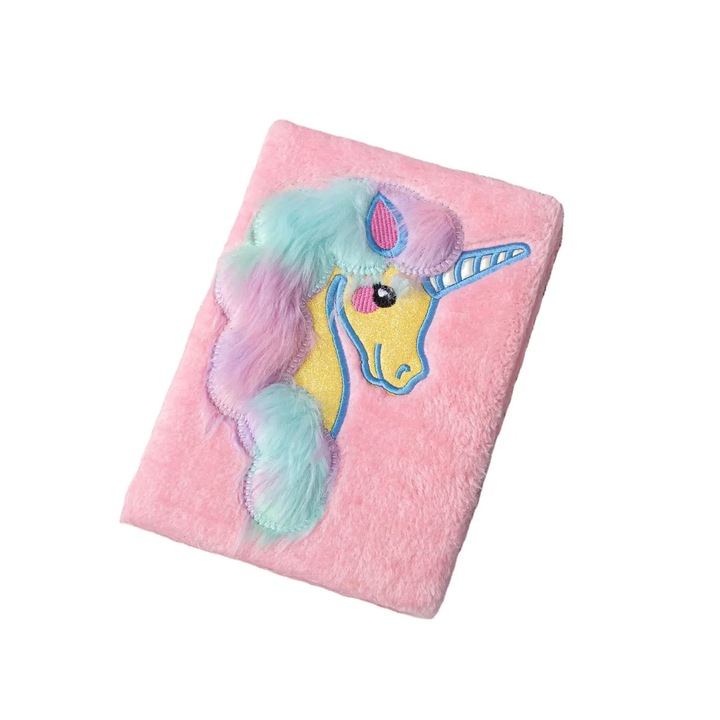 Jurnal cu blanita Unicorn Roz, A5 15X22cm