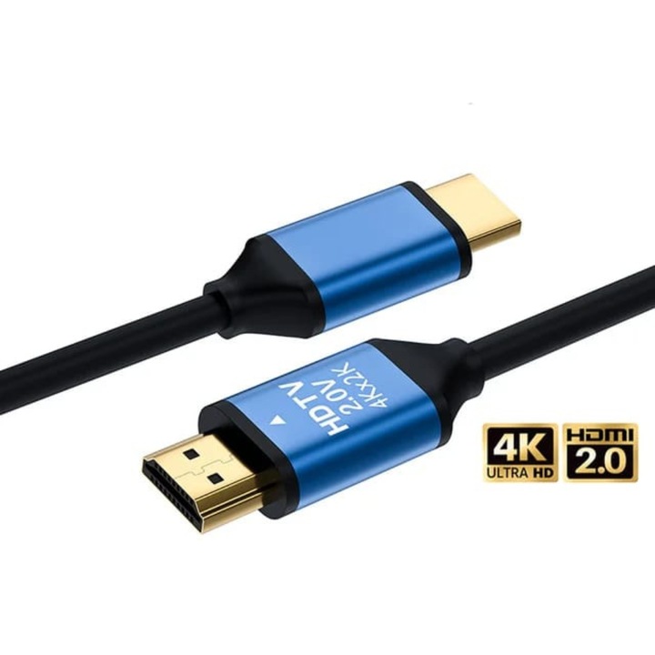 Кабел HDMI 2.0, 4K-60Hz UHD Premium, Q-Elite®, позлатен, съвместим с Xbox, PS3, PS4, 3D, компютър, лаптоп, Blu-ray, 2M