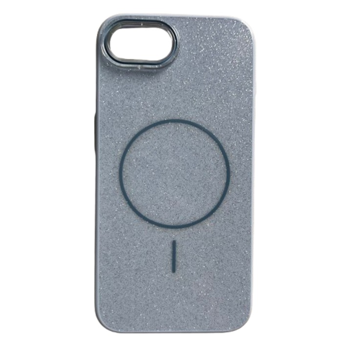 Husa Magnetic Luxury compatibila cu Iphone 16e, Albastru cu sclipici