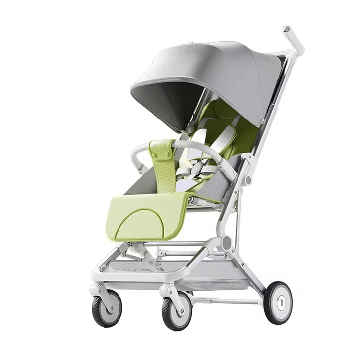 M9 Pocket babakocsi, összecsukható, alumínium, szürke/zöld, 0-3 éves korig