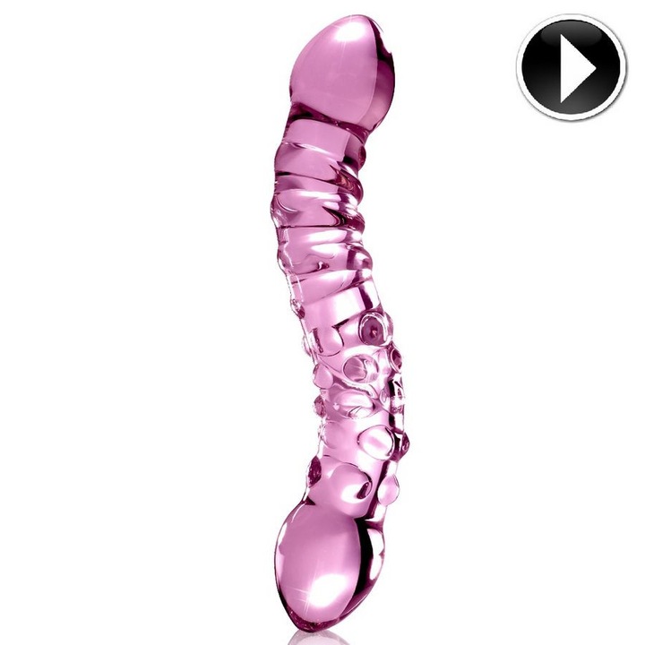 Dildo Pipedream Icicles, Sticla, Diametru 3 cm, Lungime 13 cm, Roz deschis