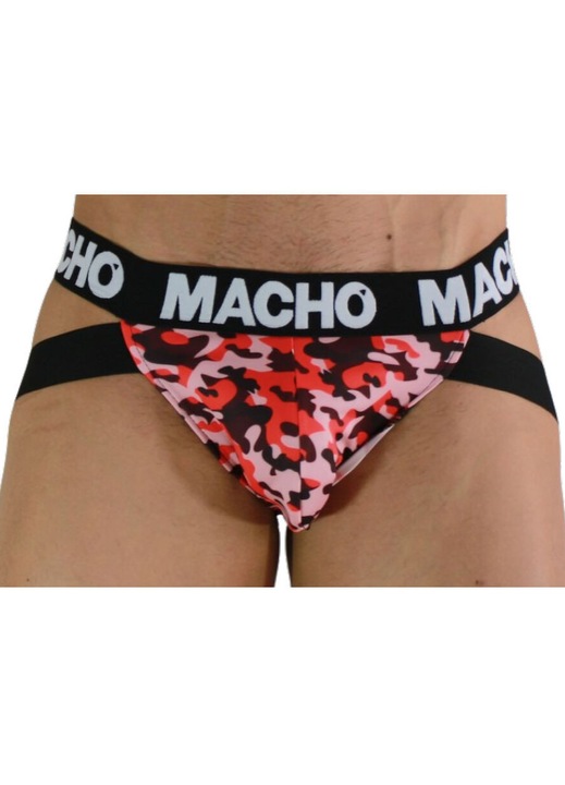 Férfi jockstrap alsó, MACHO ALSÓNEMŰ, MX28MR, anatómiai kialakítás, dupla tartás, piros, M