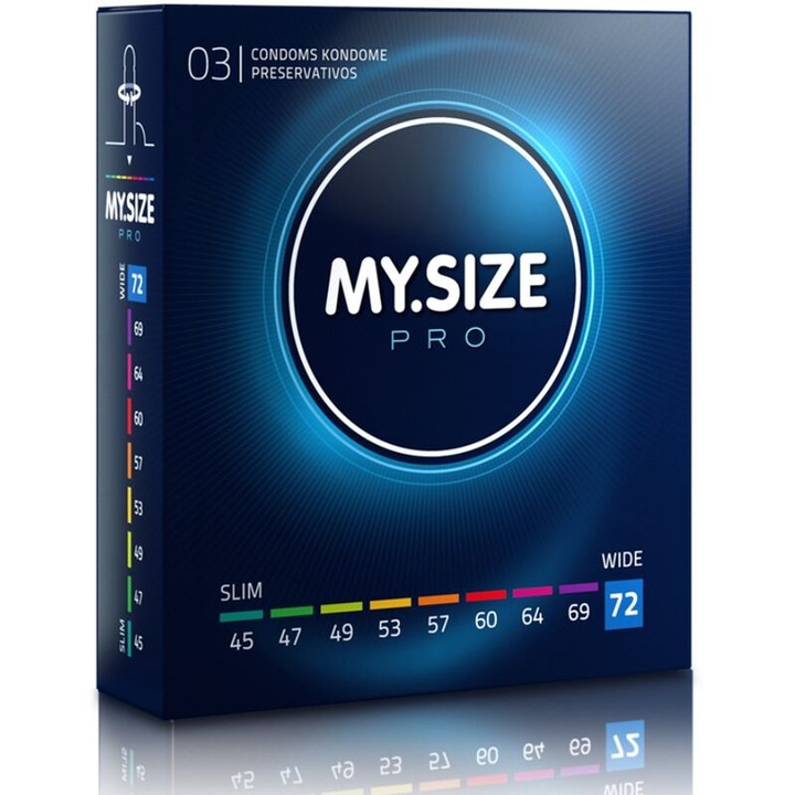 3 db óvszer készlet, MY SIZE PRO, 72 mm, ultraérzékeny, vegán