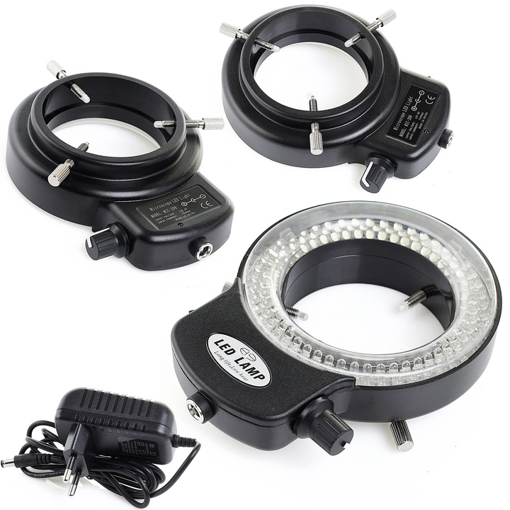 Iluminare LED 144x pentru microscop, Nan, 64mm, intensitate reglabila, alb