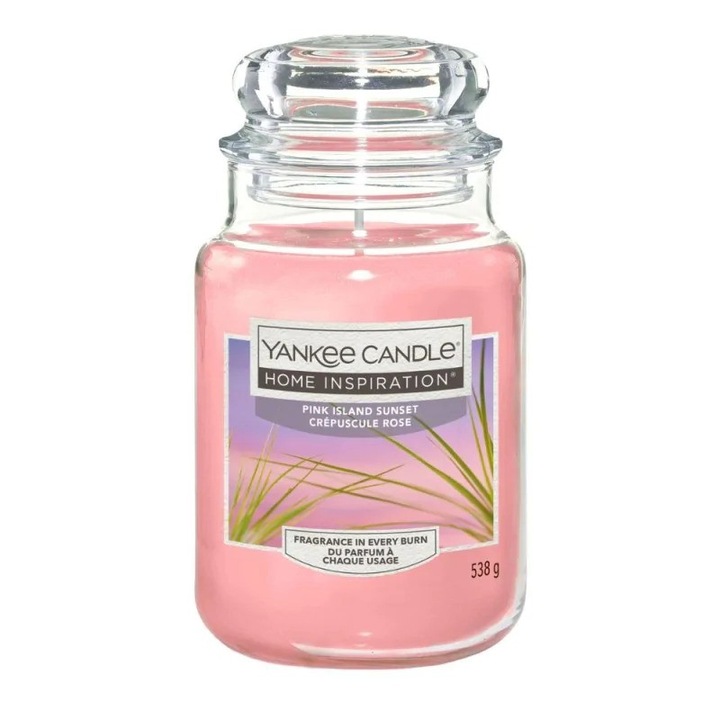 Свещ Yankee Candle, Pink Island Sunset, Тропически цветя, Плодове, 1.5 кг