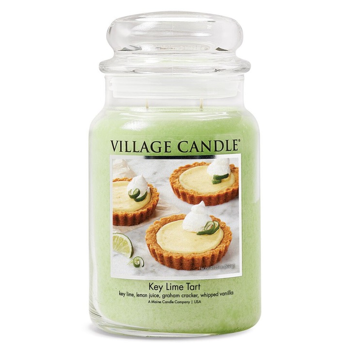 Lumanare Key Lime Tart, Village Candle, parfum citric, 30cm