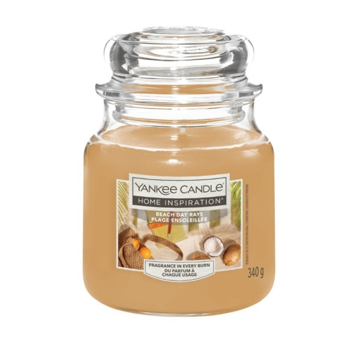 Yankee Candle Beach Day Rays средна свещ, кокос, портокалов цвят, 150 г