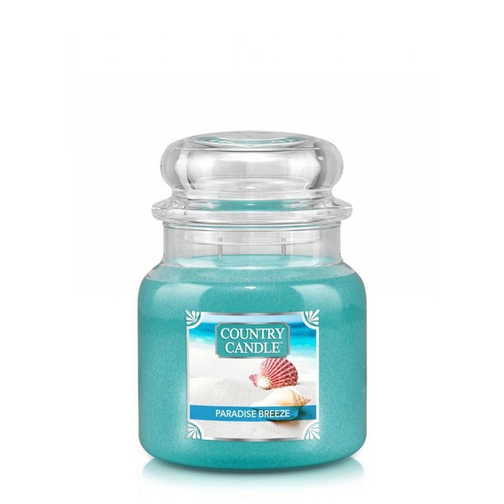 Country Candle Paradise Breeze közepes gyertya, trópusi illat, 3 illat, zöld
