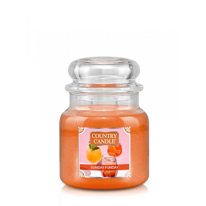Country Candle Sunday Funday közepes gyertya, kellemes illattal, 30x10cm