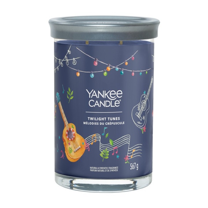 Ароматна свещ Yankee Candle, модел Twilight Tunes, аромат на кардамон и кедър, 623 г