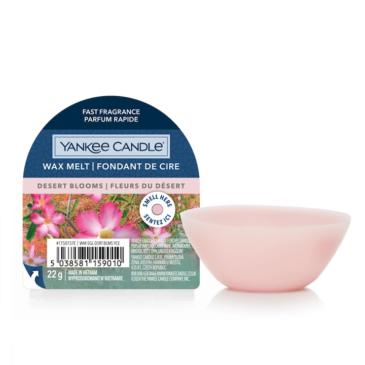 Ароматна свещ Yankee Candle Desert Blooms, пустинни цветя, розова, 1x10 см
