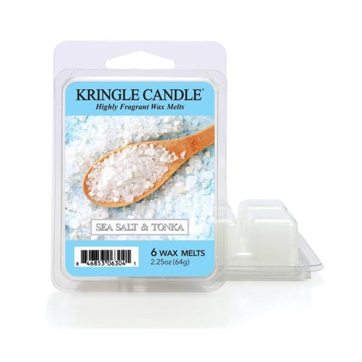 Lumanare parfumata Kringle Candle Sea Salt & Tonka, note marine, 150g