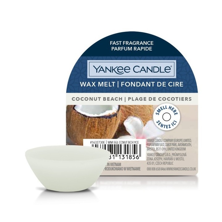 Ароматна свещ Yankee Candle Coconut Beach, нотки на кокос, ананас и ванилия, 623 г