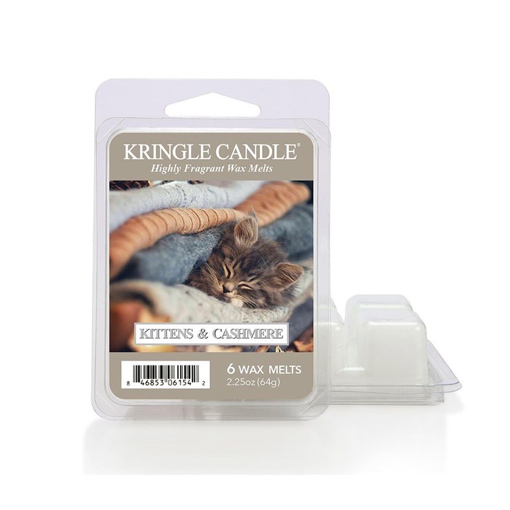 Ароматна свещ Kringle Candle Kittens & Cashmere, ванилия, цветя, 150 г