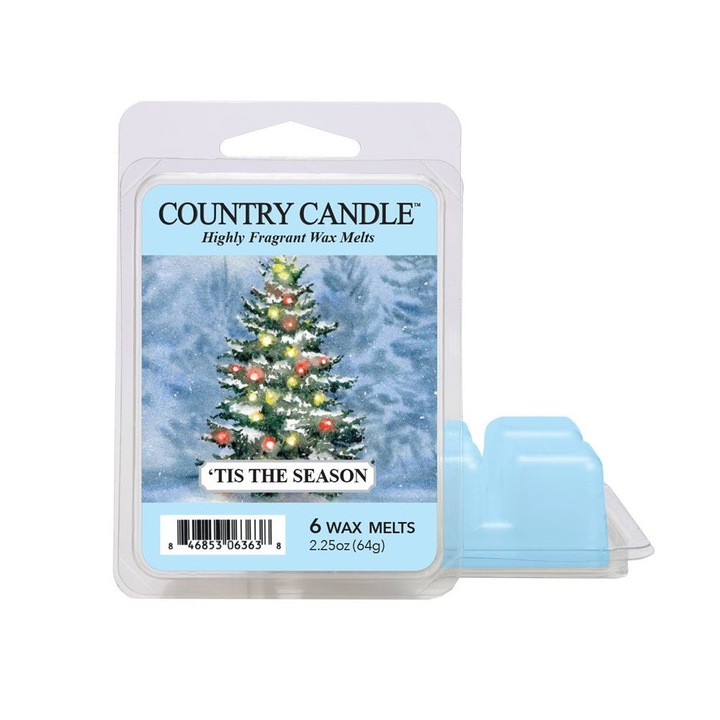 Ароматна свещ Country Candle Tis the Season, 2 аромата, многоцветна