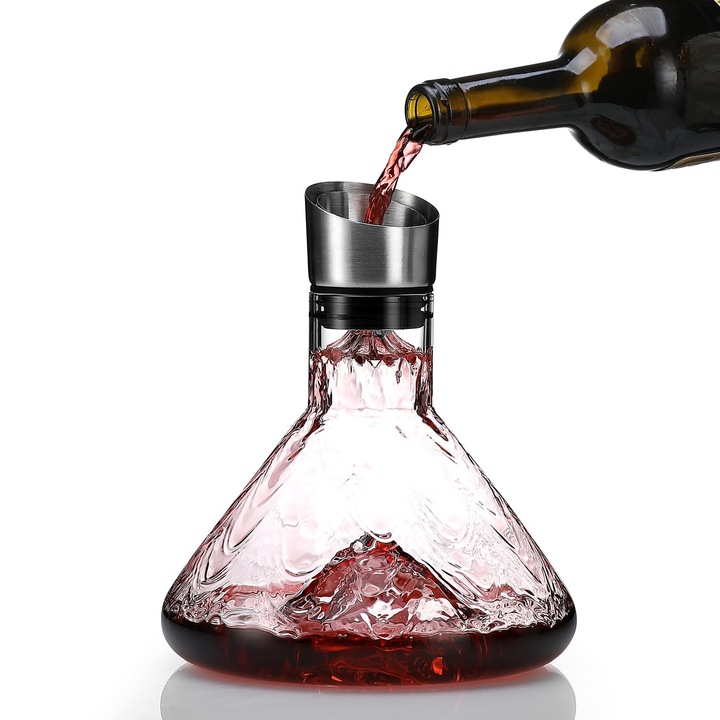 Комплект декантер, основа с дизайн на айсберг, 1500 мл, първокласно стъкло, филтър