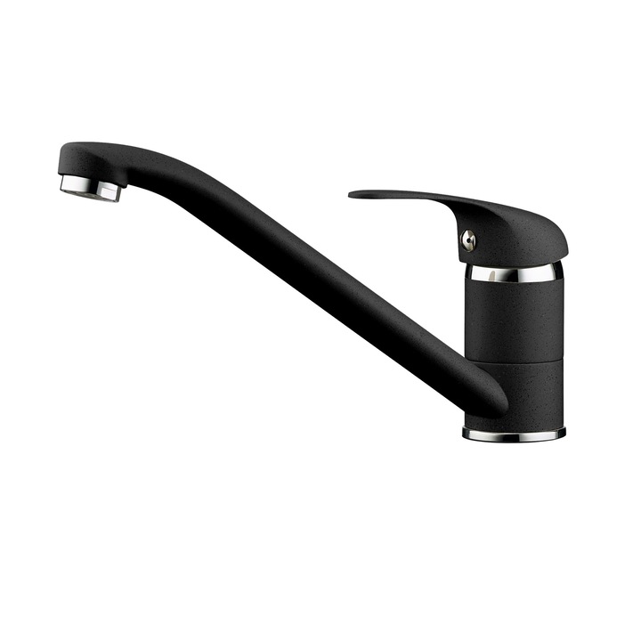 Кухненски смесител Pyramis ASALIA, едноръкохватков, аератор с ограничение на потока, черен гранит