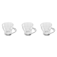 Set 3 cesti Art of Dining Heinner, Sticla, Maner otel crom, 110ml