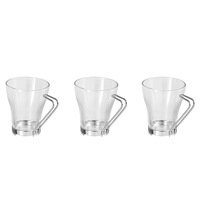 Set 3 cesti Art of Dining Heinner, Sticla, Maner otel crom, 240ml
